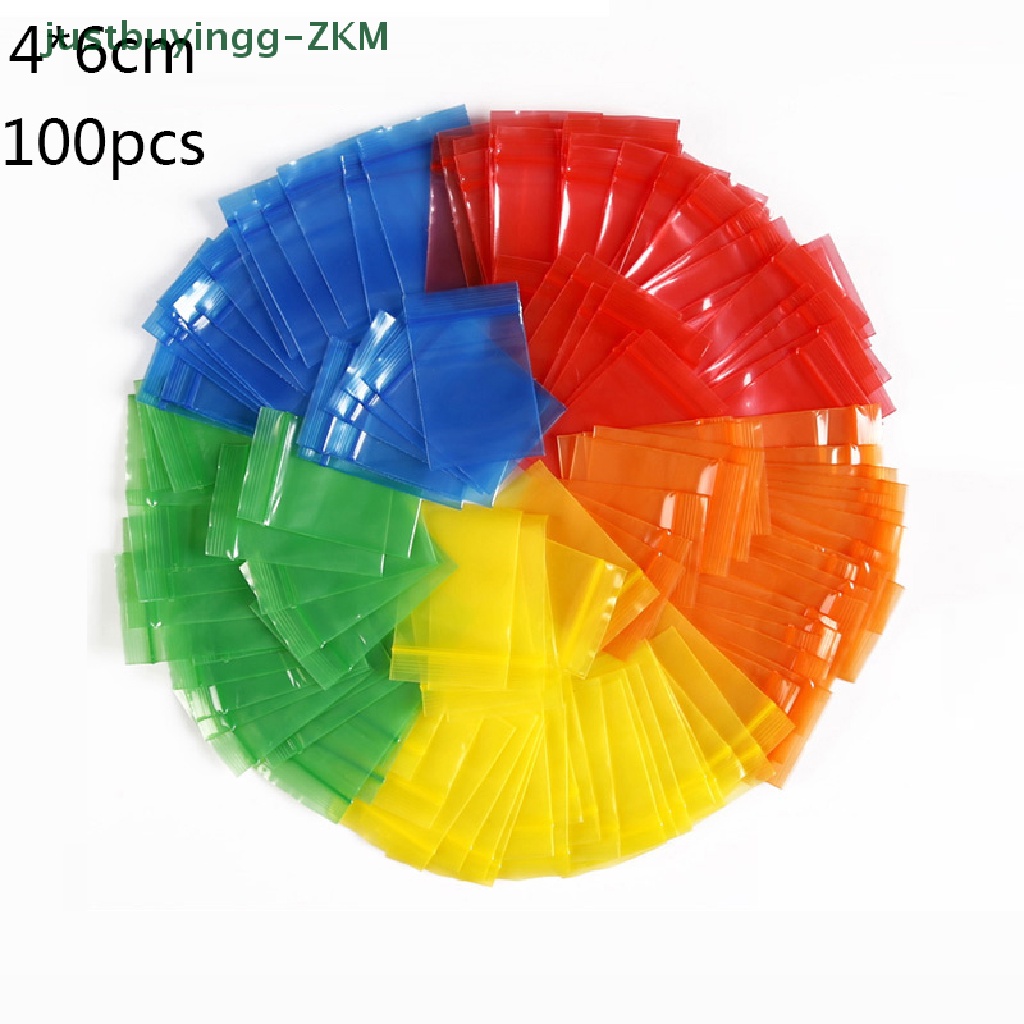 100 Pcs Kantong Kemasan Perhiasan Mini Tebal Dengan Ziplock