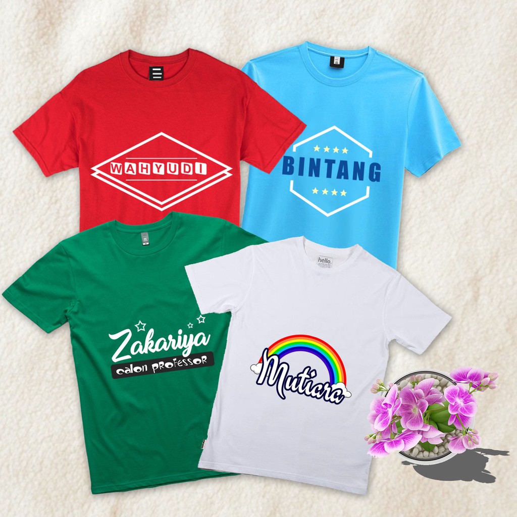 Jual Kaos Anak Sablon Nama Cantik Dan Menarik Banyak Pilihan Desain