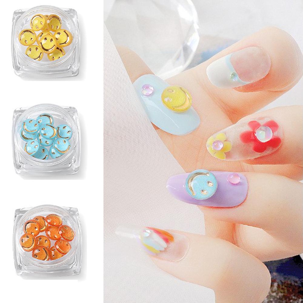 AUGUSTINA Augustina Smiley Face Perhiasan Kuku Musim Semi AndSummer Kartun Lucu DIY Desain Nail Art