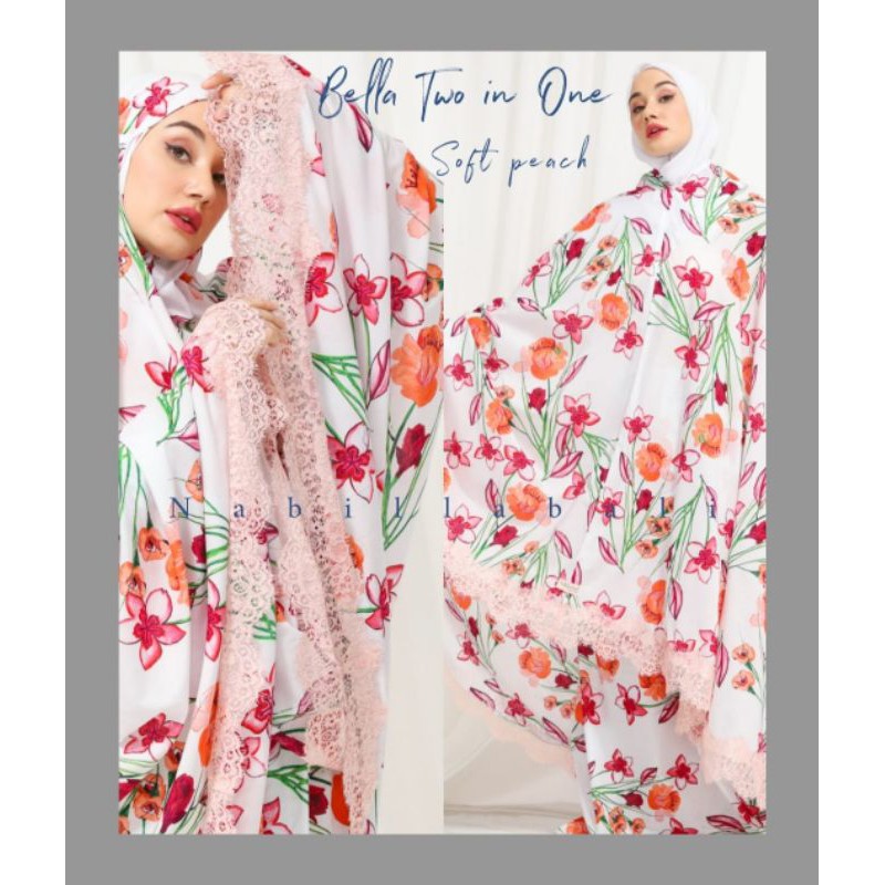 MUKENA BELLA RENDA DEWASA PREMIUM EXTRA JUMBO ORI BY NABILA  MUKENA BALI 2 IN 1 RAYON ADEM