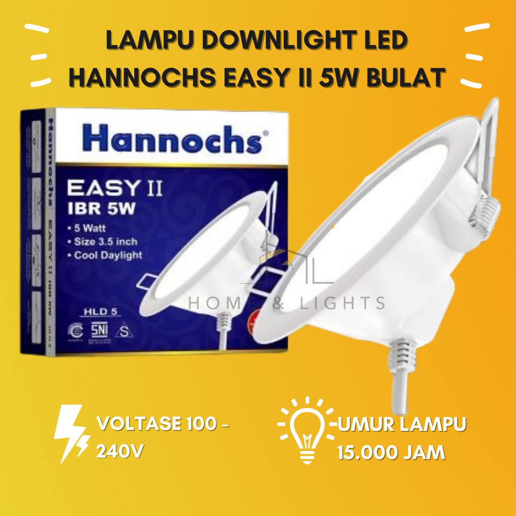Hannochs Easy II Downlight LED Bulat 3W/5W/7W/9W/12W/15W/20W | Garansi Resmi 1 Tahun