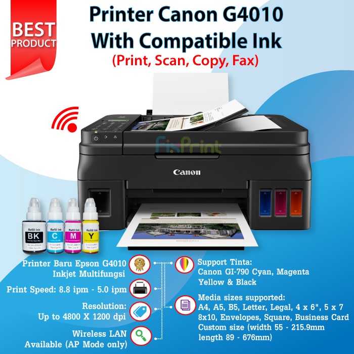 Printer Canon Pixma G4010 G 4010 Pixma Wireless Scan Copy Fax wifi Belum Ada Penilaian