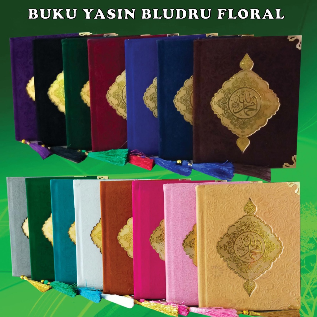 BUKU YASIN BLUDRU MOTIF FLORAL ISI 144 HALAMAN HVS