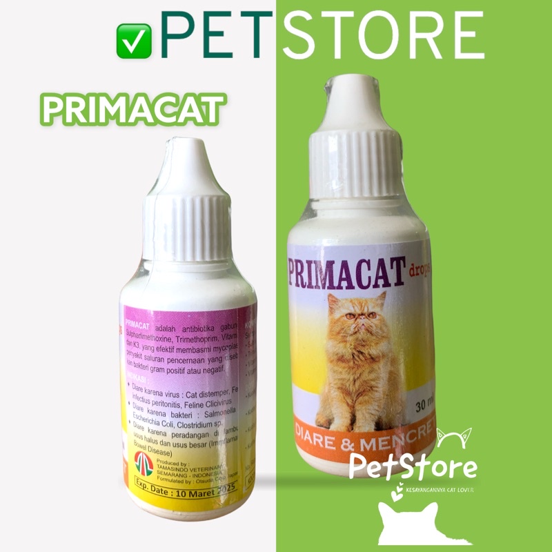 PRIMACAT Drop Obat Diare dan Mencret KUCING