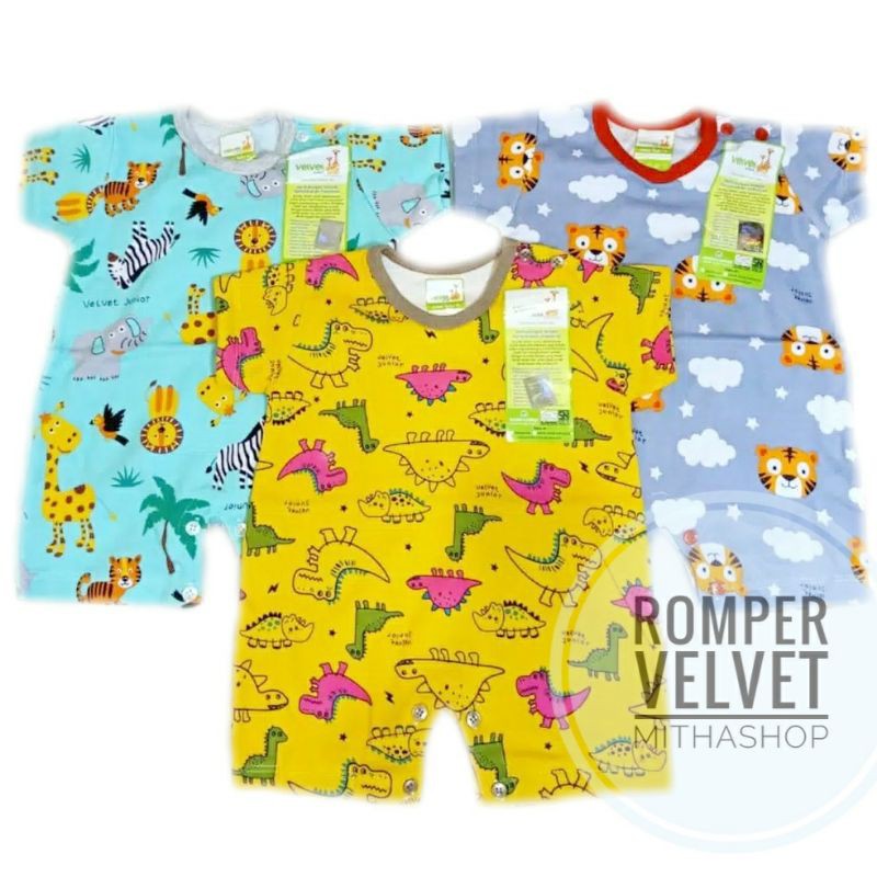 Velvet Jumper Romper Newborn 3 Pcs