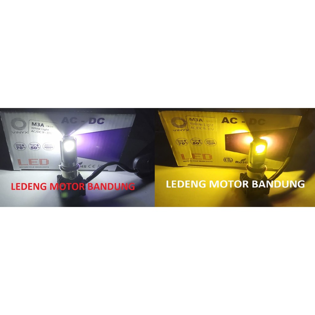 Vinyx Led Mata 3 Sisi Lampu Depan Motor 12v 4 Kabel Bisa Strobo Kedip