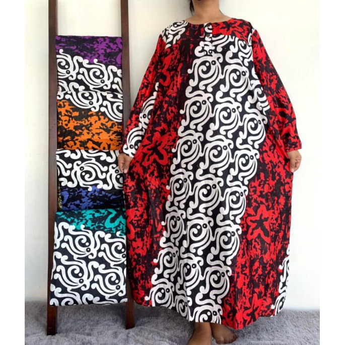 Daster Panjang Super Jumbo Motif Batik LD 140 / Daster Super Besar/Daster Ekstra Jumbo