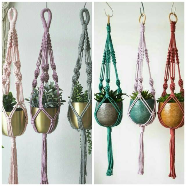 Tali pot gantung Macrame  plant hanger Shopee Indonesia