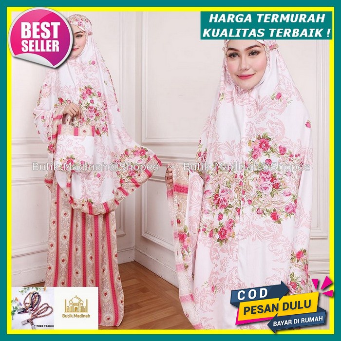 Mukena Dewasa Elmira Bordir Mewah / Mukena Elmira Bordir Premium Rayon Vinetian Terbaru 2022 Mukenah
