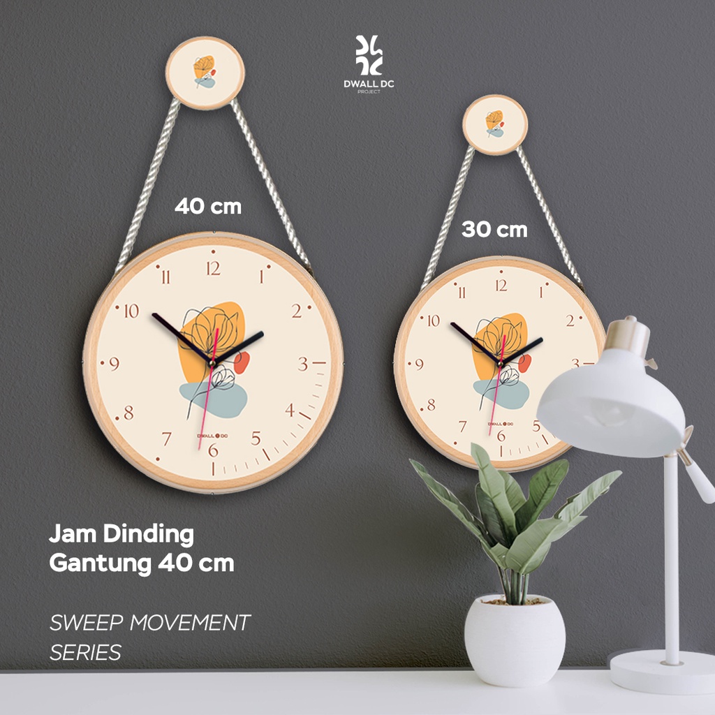 Jam Dinding Gantung Besar 40cm Jam Dinding Kayu Aesthetic Sweep Movement Series Jam Dinding Minimalis Aesthetic Art Minimalis Hiasan Dekorasi