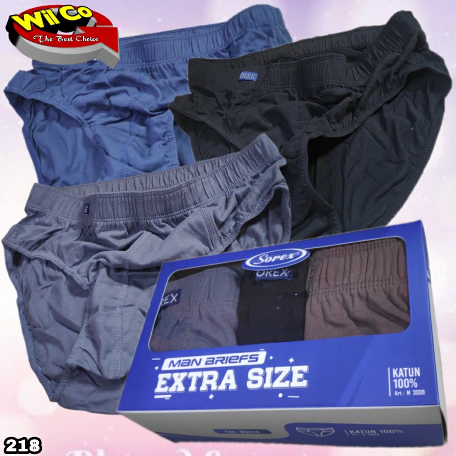 K218 - [Harga Per 1 Potong] JUMBO CELANA DALAM PRIA CD PRIA [SEGITIGA] PAKAIAN DALAM PRIA SOREX IMPORT SIZE 2XL -4XL