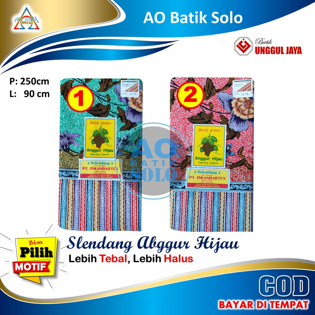 Gendongan Bayi Slendang Jarik Gendong Anggur Hijau