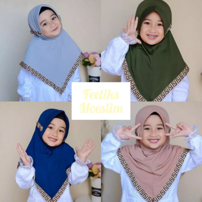 Hijab Anak TK Serut Renda / Jilbab nyaman lucu murah kualitas PREMIUM