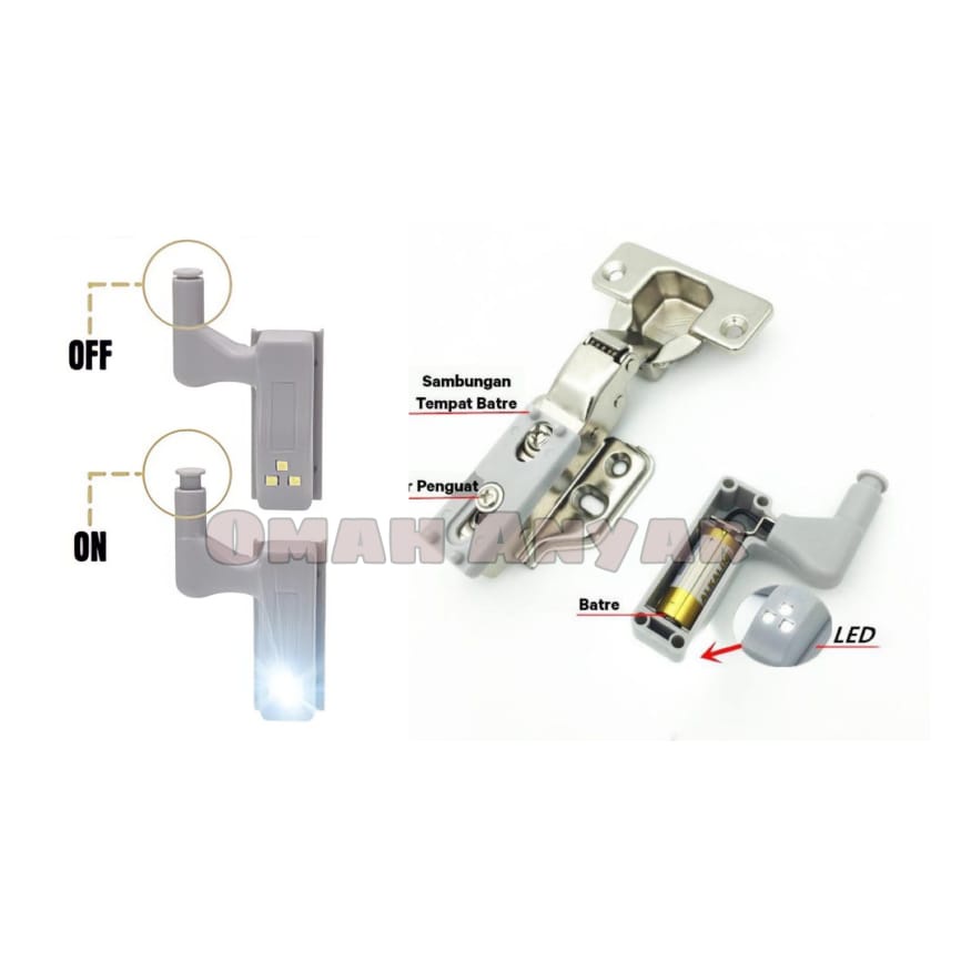 Lampu Led Engsel Sendok Pintu Lemari Baju Pakaian