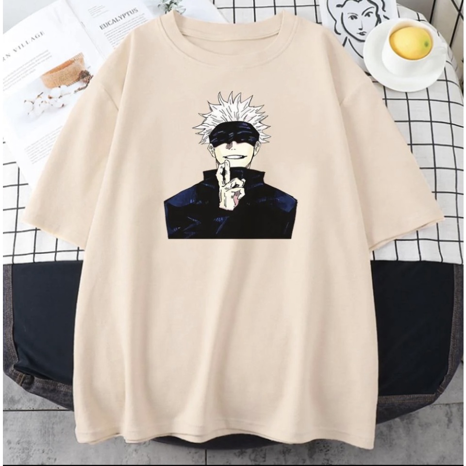 BRIGO Kaos Oversize Satoru Gojo II Kaos Oversize Print DTF II Kaos Jumbo Size Pria &amp; Wanita