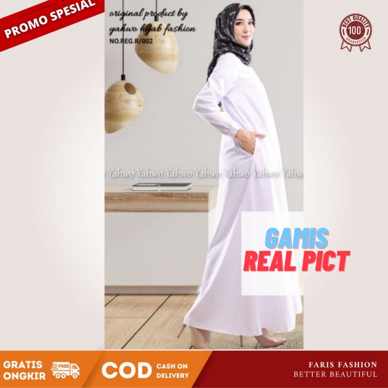 [PROMO] Gamis Polos Toyobo, Gamis Putih Polos [TEBARU] Gamis Haji/Umroh Putih  [TERLARIS] Gamis Toyo