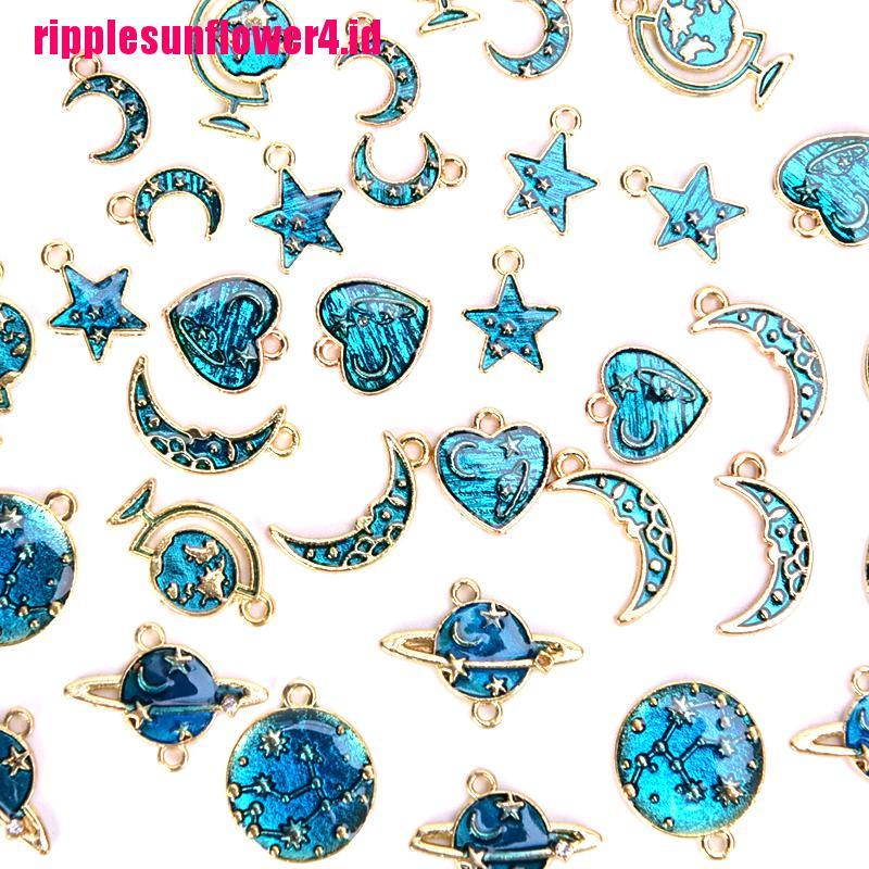 10pcs / Set Liontin Enamel Alloy Seri Universe Untuk Kerajinan Perhiasan Charms