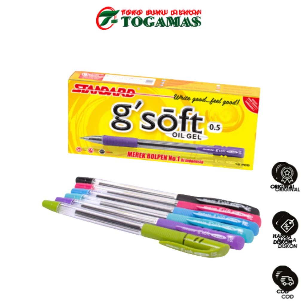 

READY STOCK !! BALLPEN G SOFT OIL GEL 0.5 MIKA HITAM STANDARD