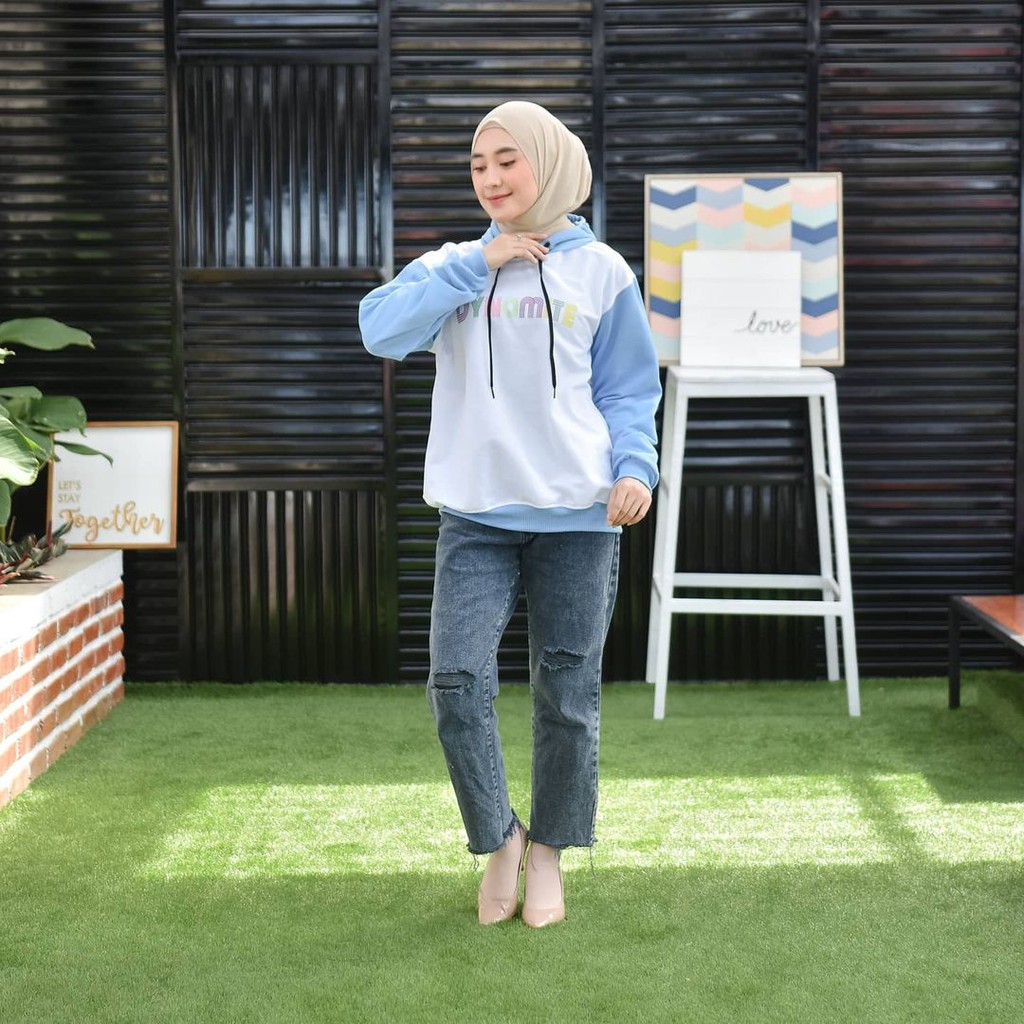 Dinamite Sweater  hoodie  Kombinasi l Huodie Wanita Pria Termurah Kekinian l Sweter bahan teb