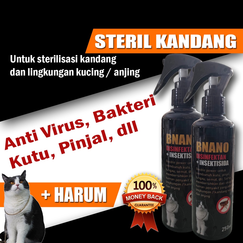 Desinfektan KANDANG KUCING mengatasi VIRUS KUTU PINJAL TUNGAU SEMUT dan berbagai kuman DENGAN DOUBLE POWER MEMBUNUH VIRUS DAN HAMA SEKALIGUS