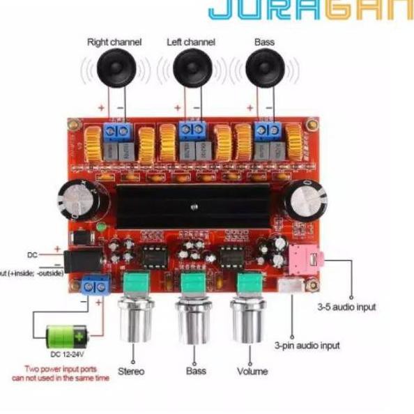 Promo Terkini POWER AMPLIFIER CLASS D DIGITAL AUDIO TPA3116D2 2.1 SUBWOOFER SPEAKER 12-24V 2x50W W