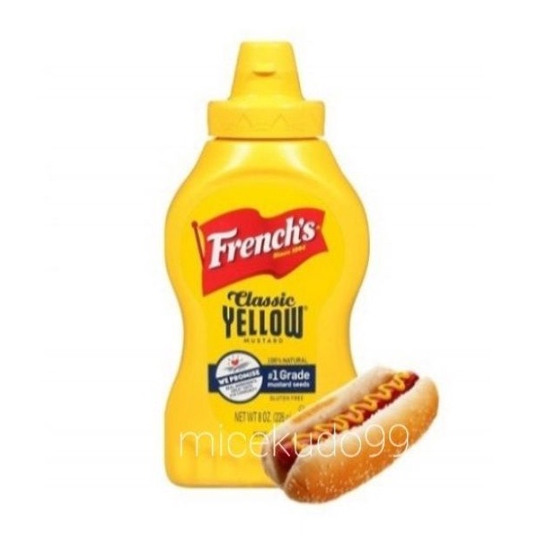 

FRENCH'S FRENCH CLASSIC YELLOW MUSTARD SQUEEZE 8 OZ 226 GRAM GLUTEN FREE