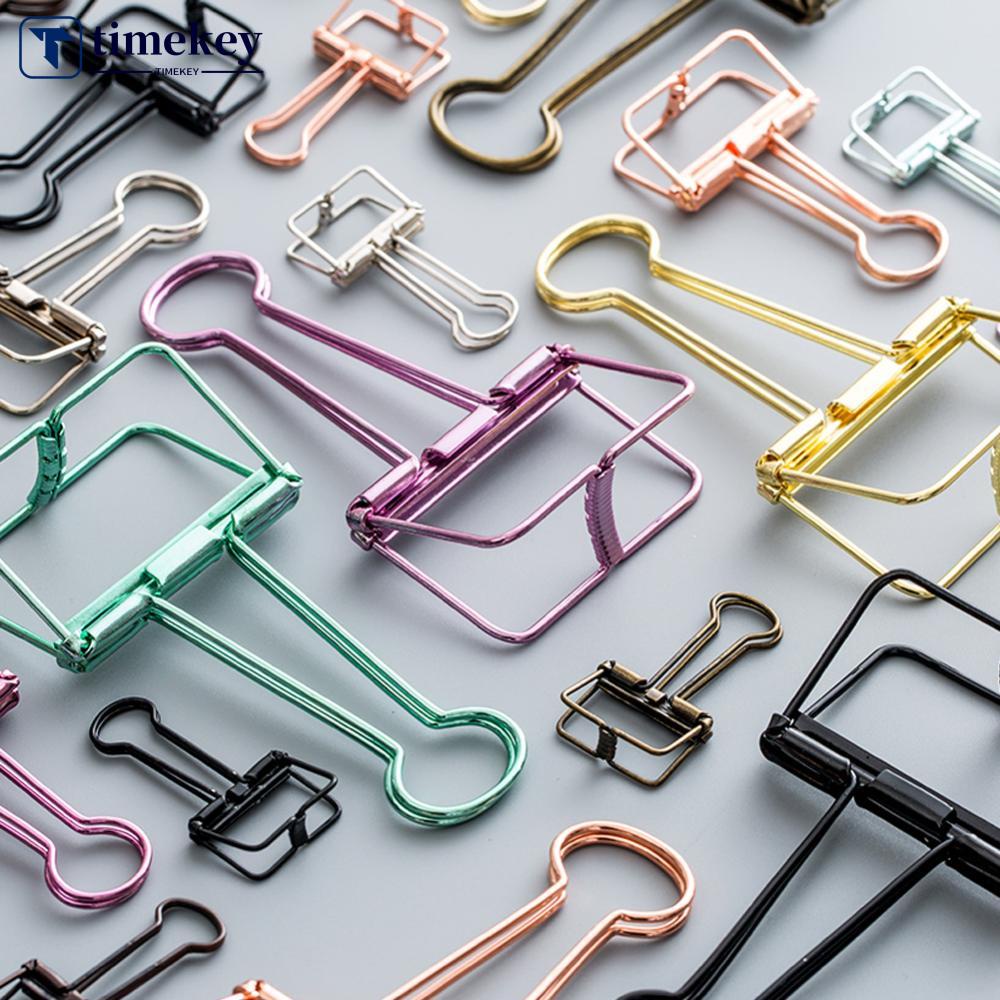 Timekey Klip Binder Metal Variasi 8 Warna 3 Ukuran Untuk Stationery Kantorsekolah T8V7