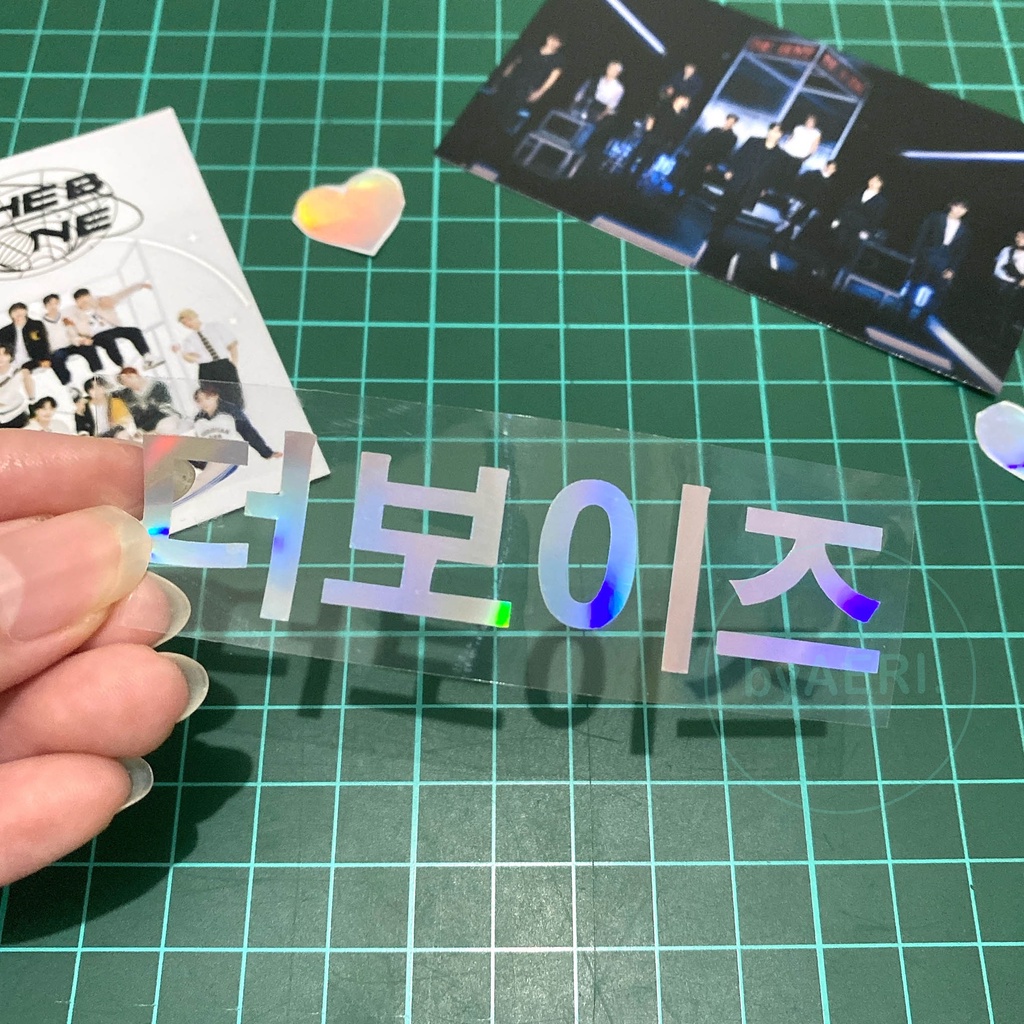 THE BOYZ HOLOGRAM CUTTING STICKER (Kpop Stiker Nama Hangul Member Logo Lightstick)