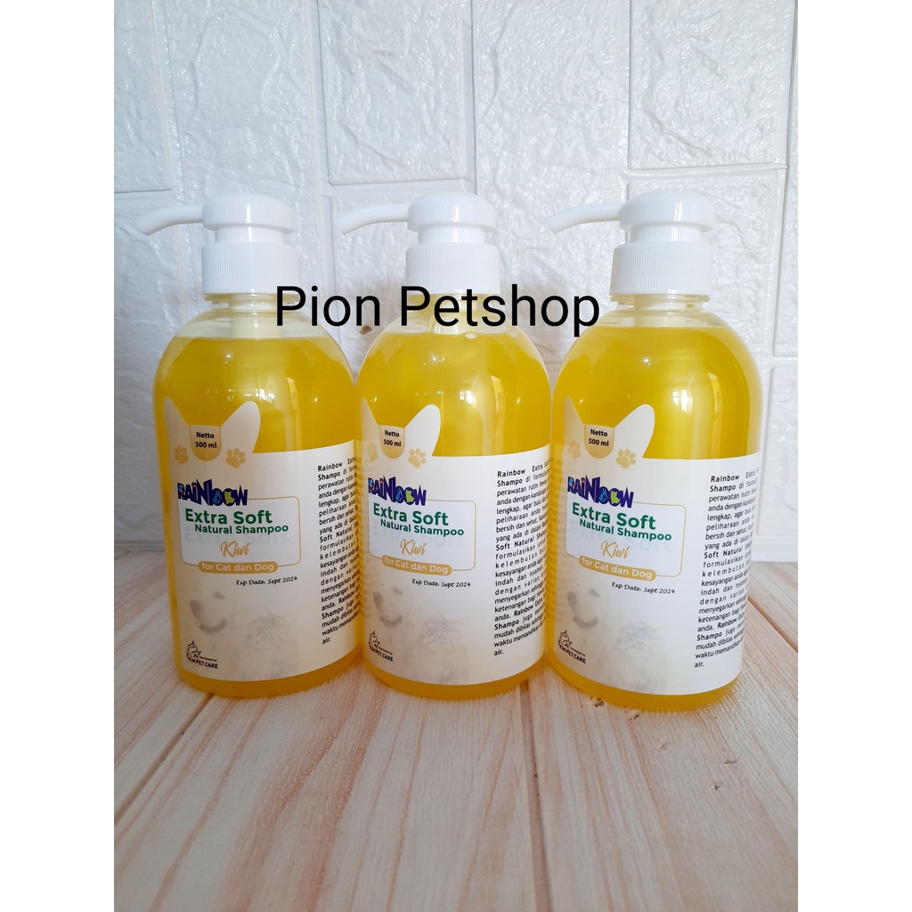 Rainbow Extra Soft Natural Shampo For Cat and Dog 500ml Tutup Pump