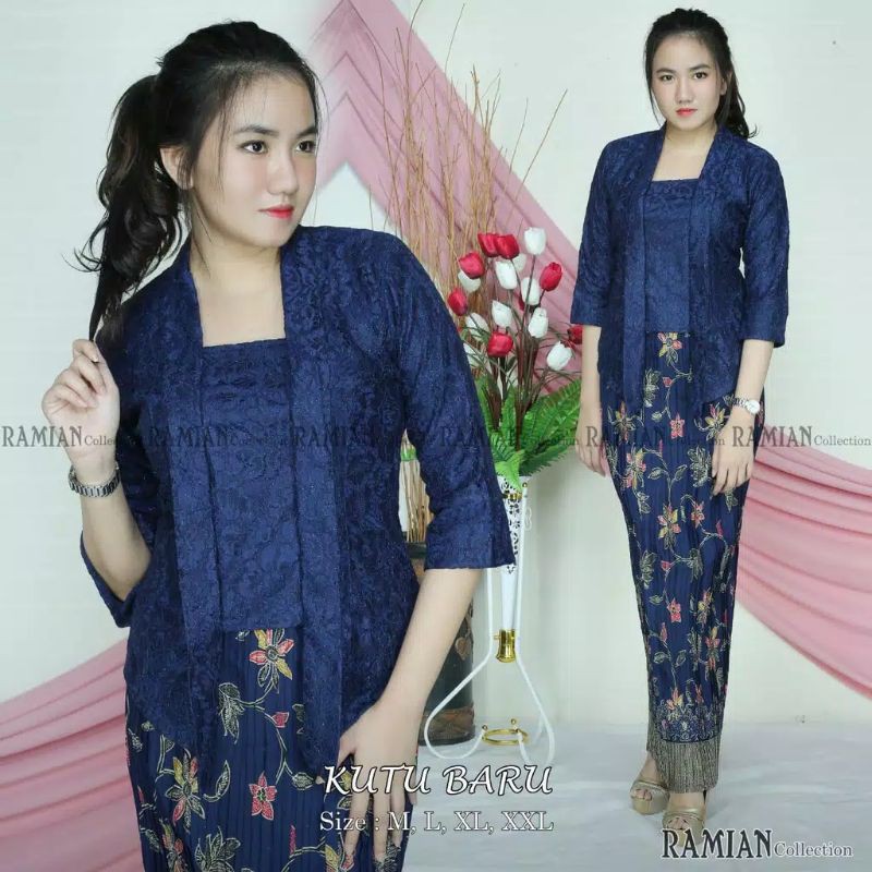 IndahKebaya | SET KEBAYA KUTUBARU BROKAT MIX ROK LILIT / KEBAYA BUSUI / ENCIM FLOY / MODERN WISUDA