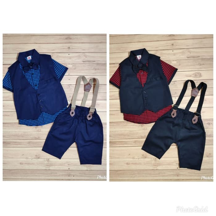 Baju Anak Bayi Laki Laki Setelan Kemeja Bayi  Baju Pesta Bayi Tuxedo Bayi