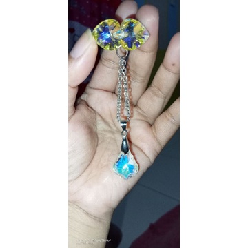 Bros dagu juntai mini kristal Swarovski asli Austria ORI
