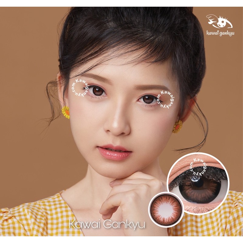 KawaiGankyu softlens - Princess almond brown (1botol)