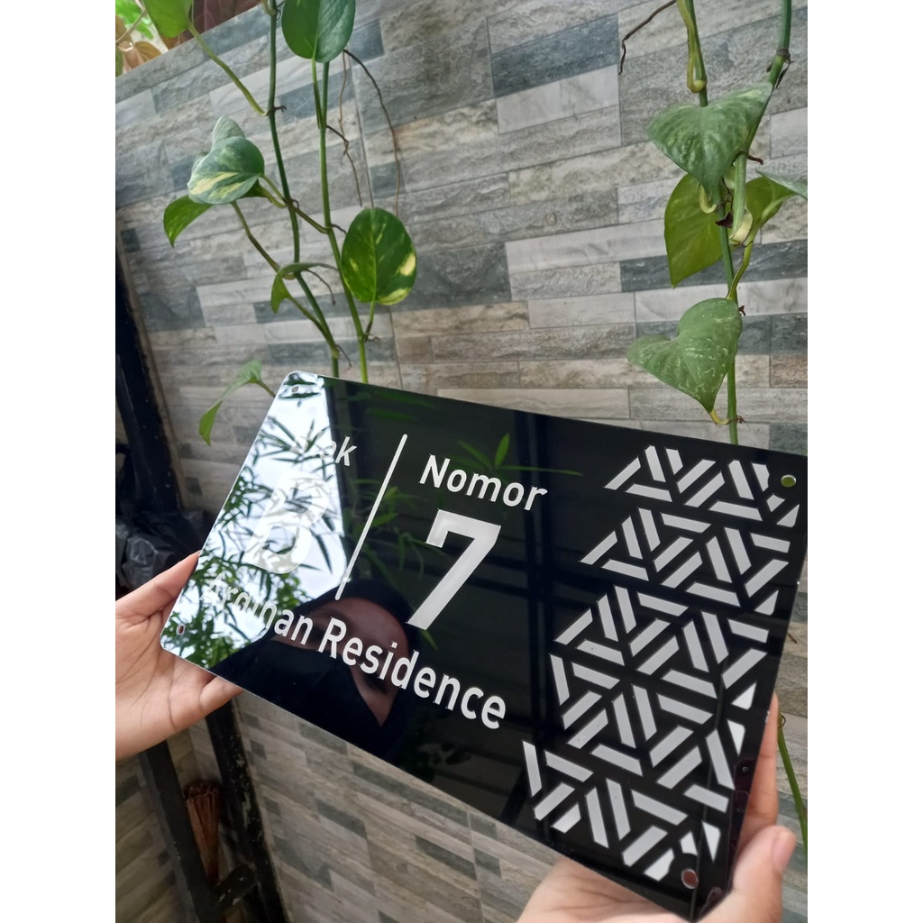 Papan NOMOR RUMAH | No rumah acrylic  akrilik type aesthetic minimalis modern 30 cm x 18 cm