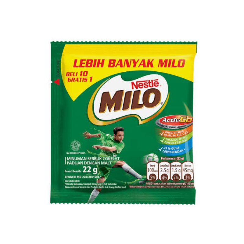 

MILO ACTIVGO SUSU BUBUK COKELAT RENCENG 22GRAM X 11PCS