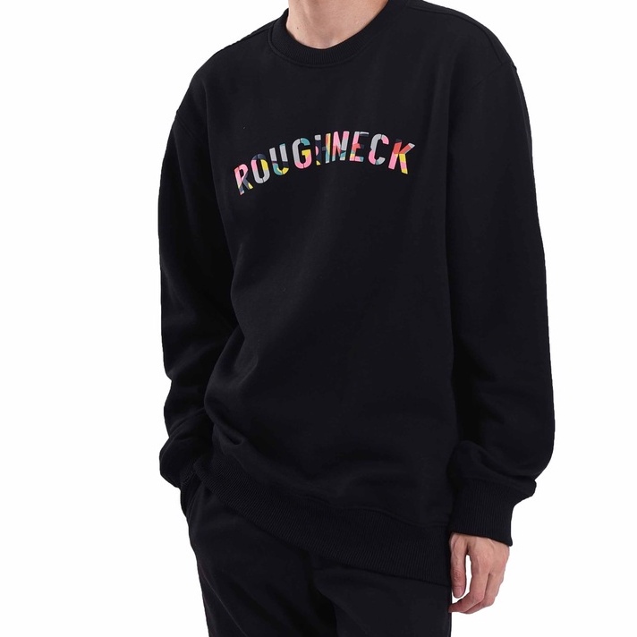 Sweater Hoodie Roughneck 1991 Hitam Putih