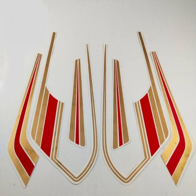 striping lis stiker standar Ori Yamaha RX spesial RX s cango 1992 gold Lis Merah stiker Ori RX spesi