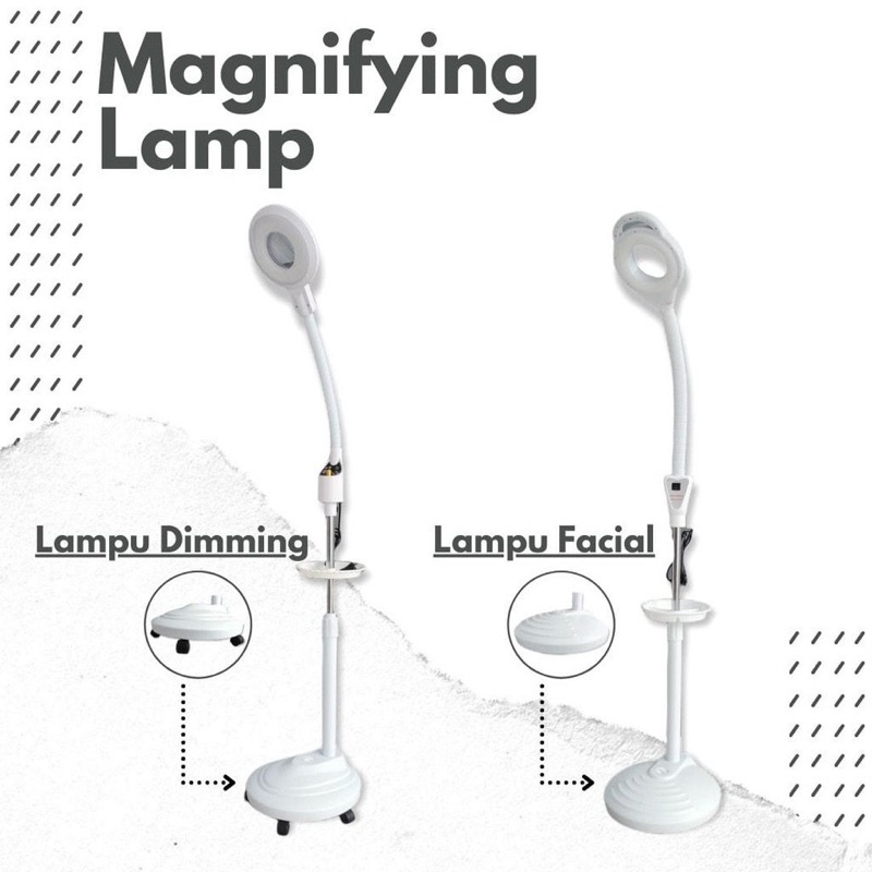 Lampu facial led sangat fleksibel buat klinik kecantikan dokter gigi dll magnifiying lamp Lampu LED for eyelash extension dengan kaca pembesar Lamp for facial / lampu salon / sulam alis