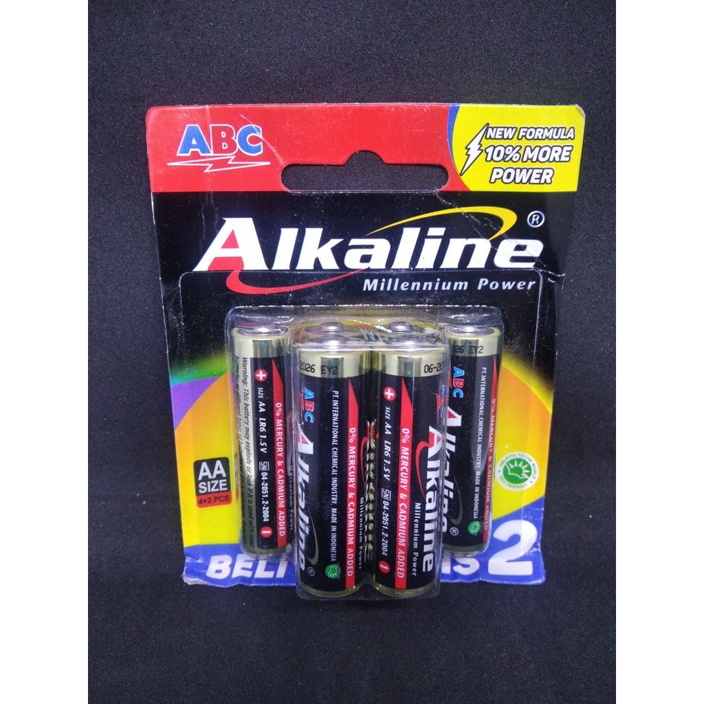 BATERAI ABC ALKALINE AA/A2 6 Buah