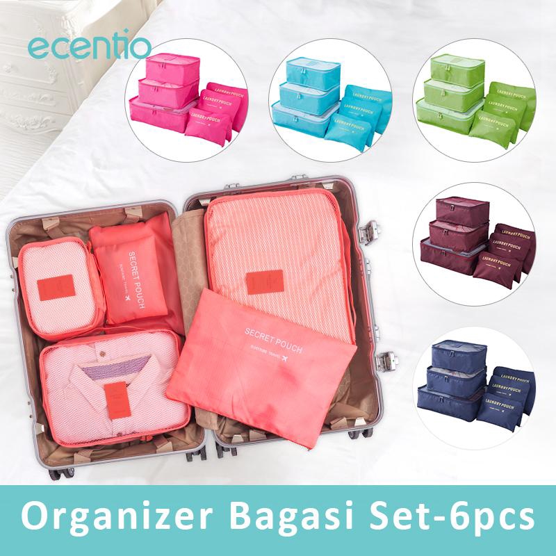 

Ecentio Travel 6 in 1 bag Set Storage Organizer Koper / Tas Penyimpanan utk travel