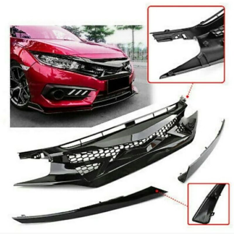front grill civic turbo 2016-2019 model batman