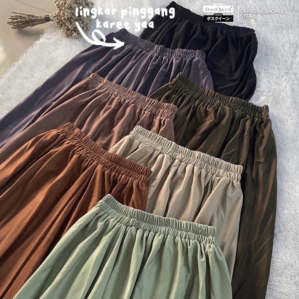 ROK KERJA WANITA POLOS BASIC PREMIUM 100%HYGET SUPER /ROK POLOS GRADE A/ROK POLOS MAYUNG-4