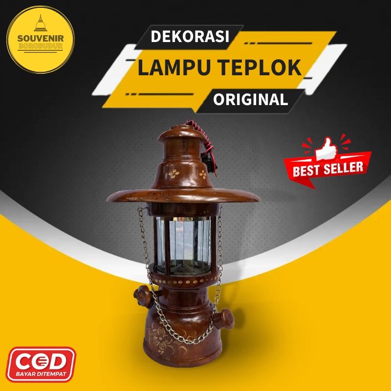 Pajangan Hiasan Meja Lampu Lentera Teplok dan Gantung Kayu Ukir Lampu Tidur Aesthetic Pajangan Rak D