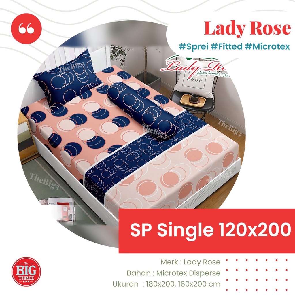 LADY ROSE Sprei 120x200 motif MARTIN POPPY LUVIA TUNDRA BLASCO DALILA RIO KENAN CRIMPSON RINO DALILA CHARCOAL DORAEMON STAR SAILOR INARA LORIA MAUDY ALEX PETTER PIKKA WEREN FURIN MANDA ALDO LEON KANDIA ALDO JANET  - SP 120 Single ladyrose