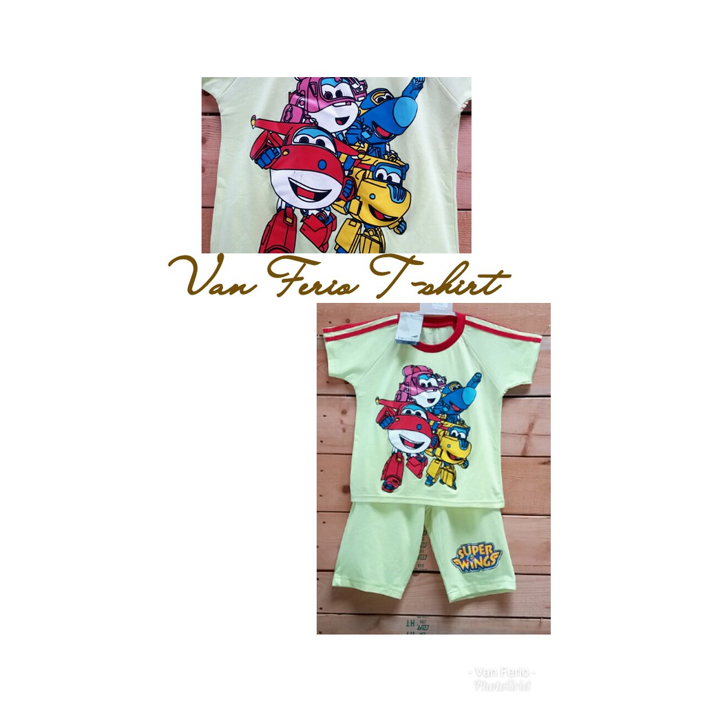 Baju setelan anak laki super wings