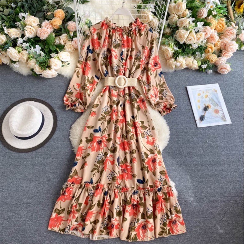 Sonia Maxi Dress Import TM 58870 FREE BELT-Mocca