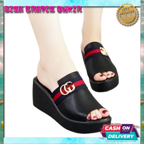 Vi54 Wanita Wedges Casual Elegan Wejes Wedjes Weges Wejde 57 Sk568 Sandal Wanita Crocodile Sdw Herdi