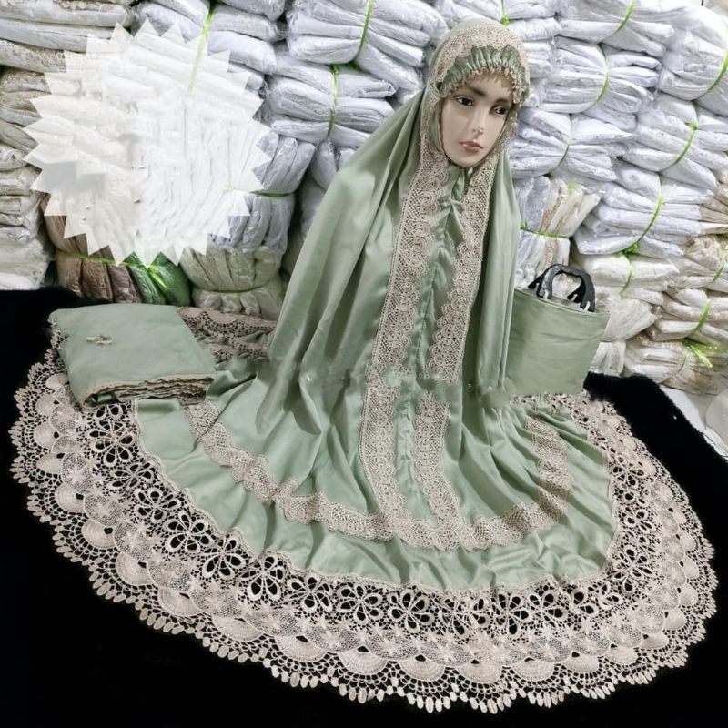 mukena Dewasa andin sutra velvet premium original