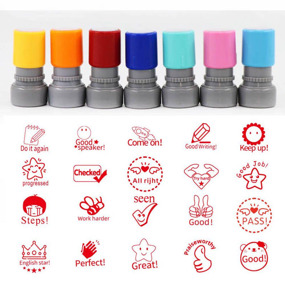 Preva Commentary stamp Bahasa Inggris DIY Mainan Anak Stempel Scrapbooking Stamper Anak Segel Kartun Perangko Mengajar stamp