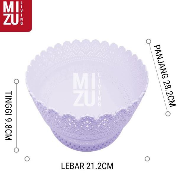 Promo...!!-007  Keranjang Plastik Buah Baskom Serbaguna Mangkok OVAL BESAR 28.2cm 21cm - PURPLE Ungu